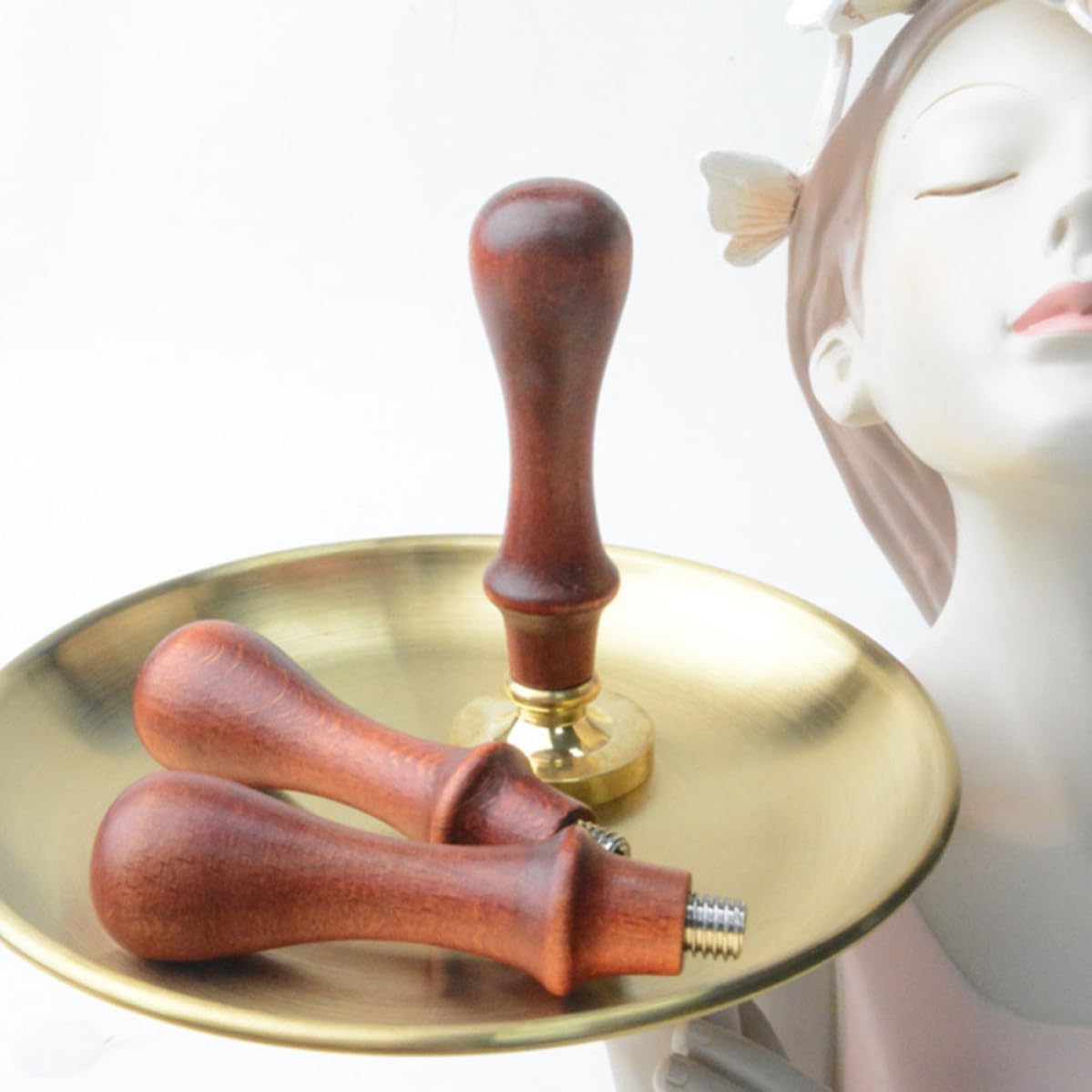 3pcs Retro Wax Seal Stamp Handle Wooden Replacement Parts