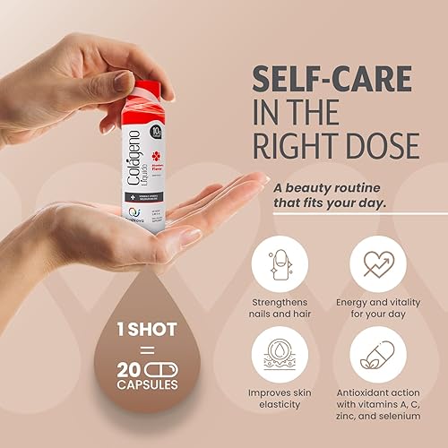 Miniatura 5 de QUALINOVA Colágeno líquido hidrolizado para mujeres y hombres (paquete de 30)  Absorción 3 veces más rápida, 0.35 onzas de colágeno bebida de