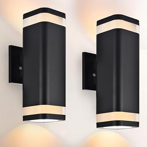 Miniatura 13 de wowlite Aplique de pared para exteriores con luces de arriba y abajo, luminarias LED para exteriores de 1200LM, montaje en pared, luces exteriores