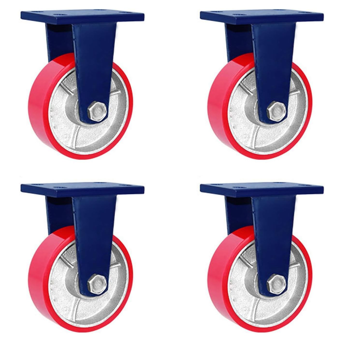 Roulettes 5 pouces industrielles et robustes pour meubles | Lot de 4 fixes