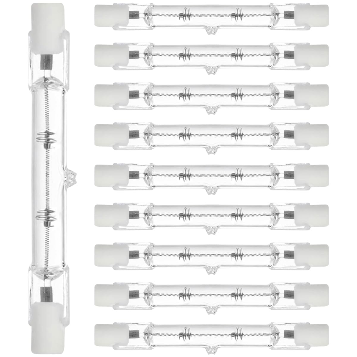 150 Watts T3 J type R7S 78MM Short Double Ended Wall Sconces Halogen Light Bulb Dimmable for Landscape Lights or Floor Lamps J78 3.07inch 150W 120V 1800Lm Warm White 2700K Clear 10 Pack