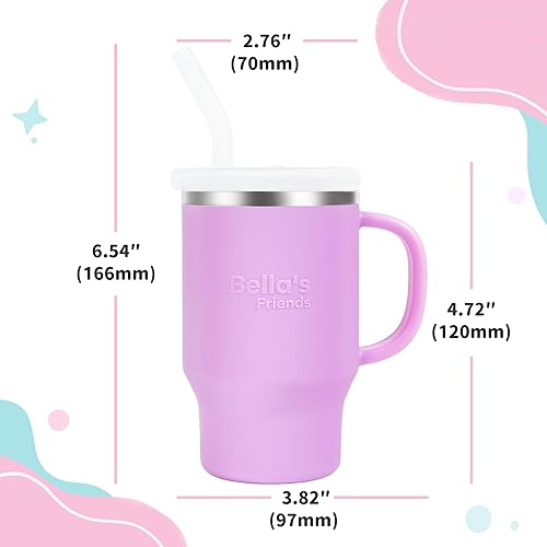 Miniatura 3 de Bella's Friends Handy Mini vaso  Adorable vaso de 9 onzas para niños pequeños, interior inoxidable y cuerpo de silicona, a prueba de fugas, apto