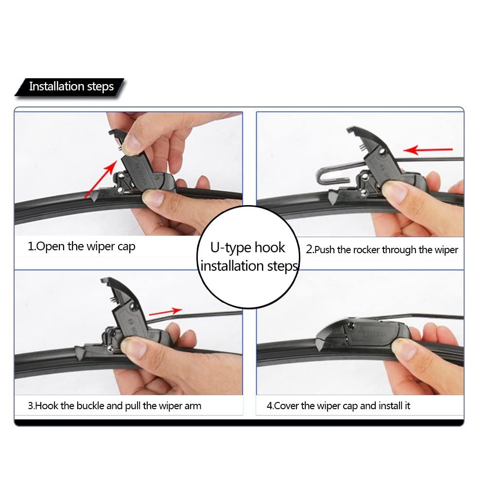 Tergicristallo per Auto, Spazzola tergicristallo per Parabrezza, Braccio con Gancio a U per Auto, Accessori per Skoda Octavia MK1 21"+19" 2000-2004,