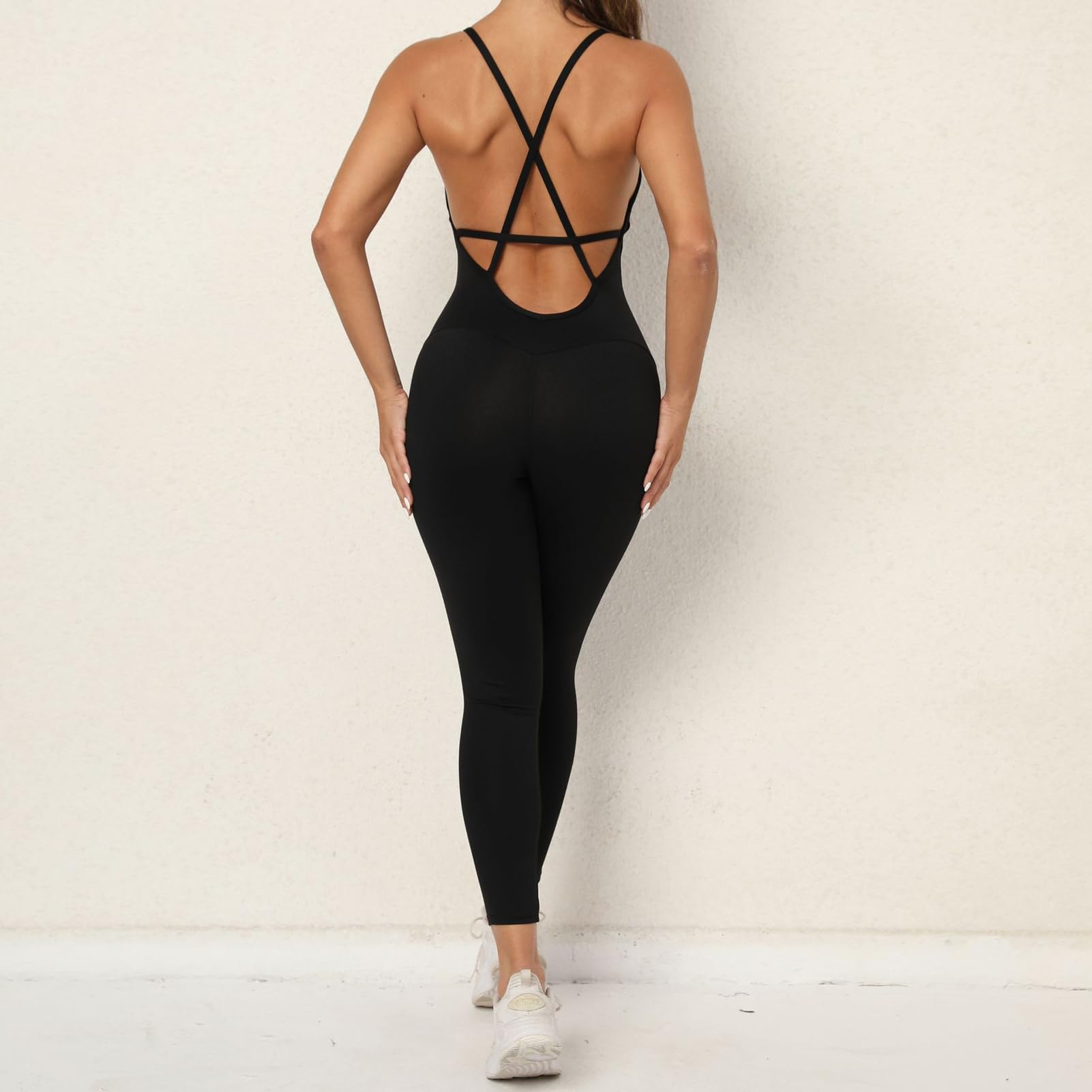 Femme Gym Sport Yoga Jumpsuit Manches Longues Sexy Côtes Combinaison Une Pièces Bustiers Femme Bodycon Vêtement De Sport Yoga Club 02-S