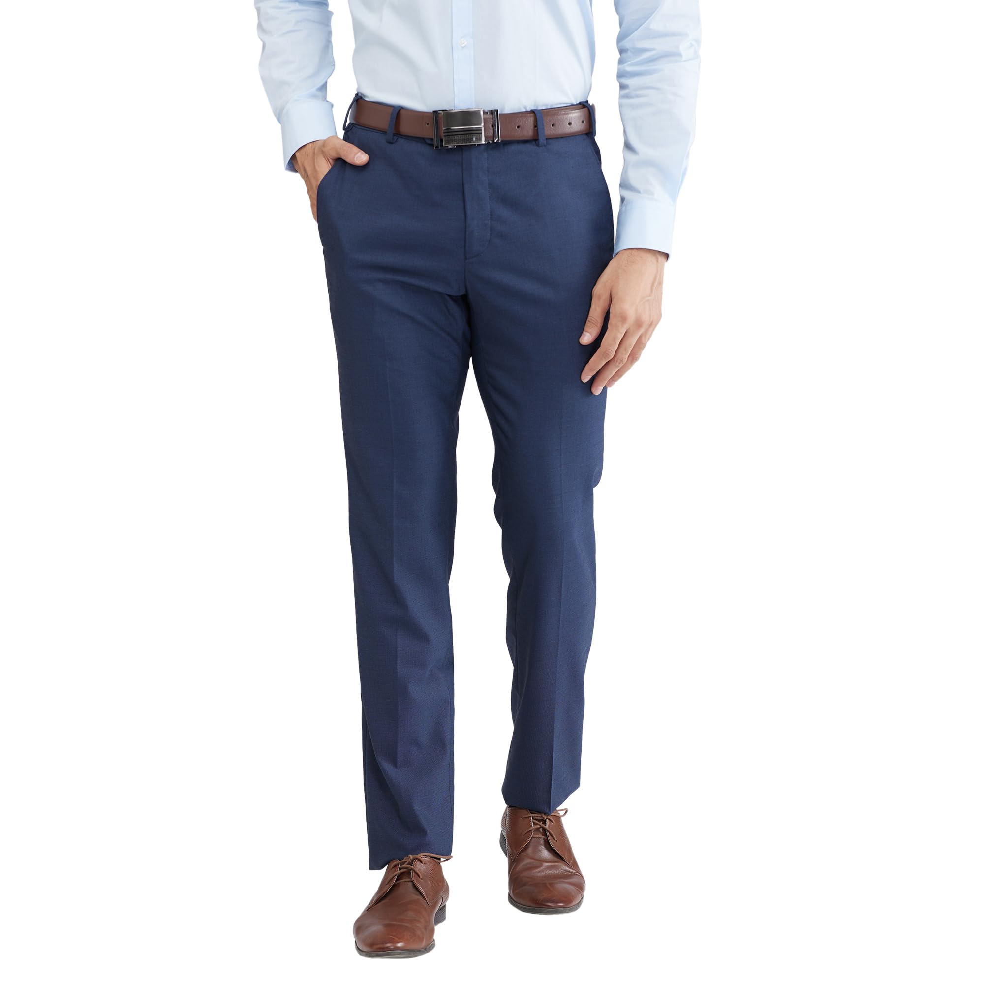 raymond Men's Slim Fit Structure Pattern Poly Viscose Blend Flat Front Formal Trouser-picture-23