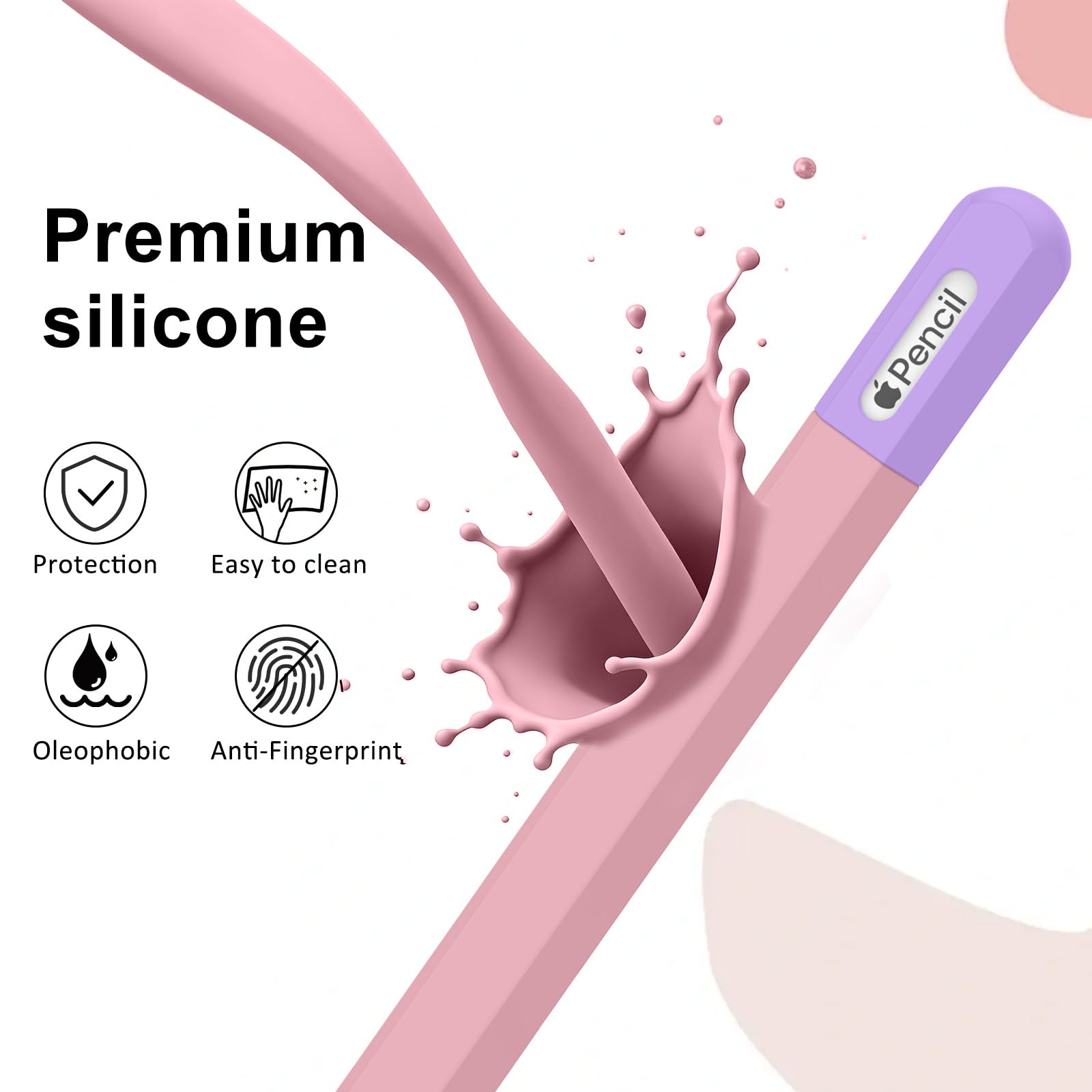 Tobfit Silicone Case for Apple Pencil (USB-C) 2023, Ultra Thin Proteative Cover Soft Skin Anti-Slip Pencil Grip Holder Compatible with Apple Pencil 3rd Generation Pink — Amazon image 3