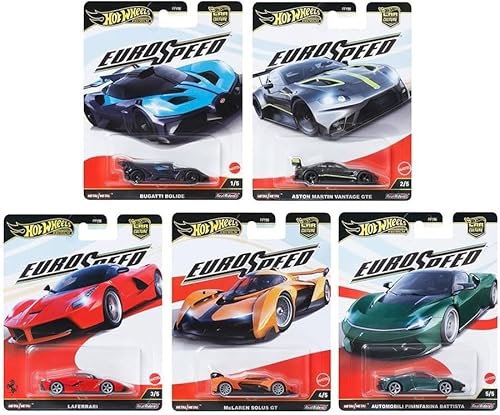 Hot Wheels Euro Speed Premium Collection, Die-Cast Cars Set, Bugatti