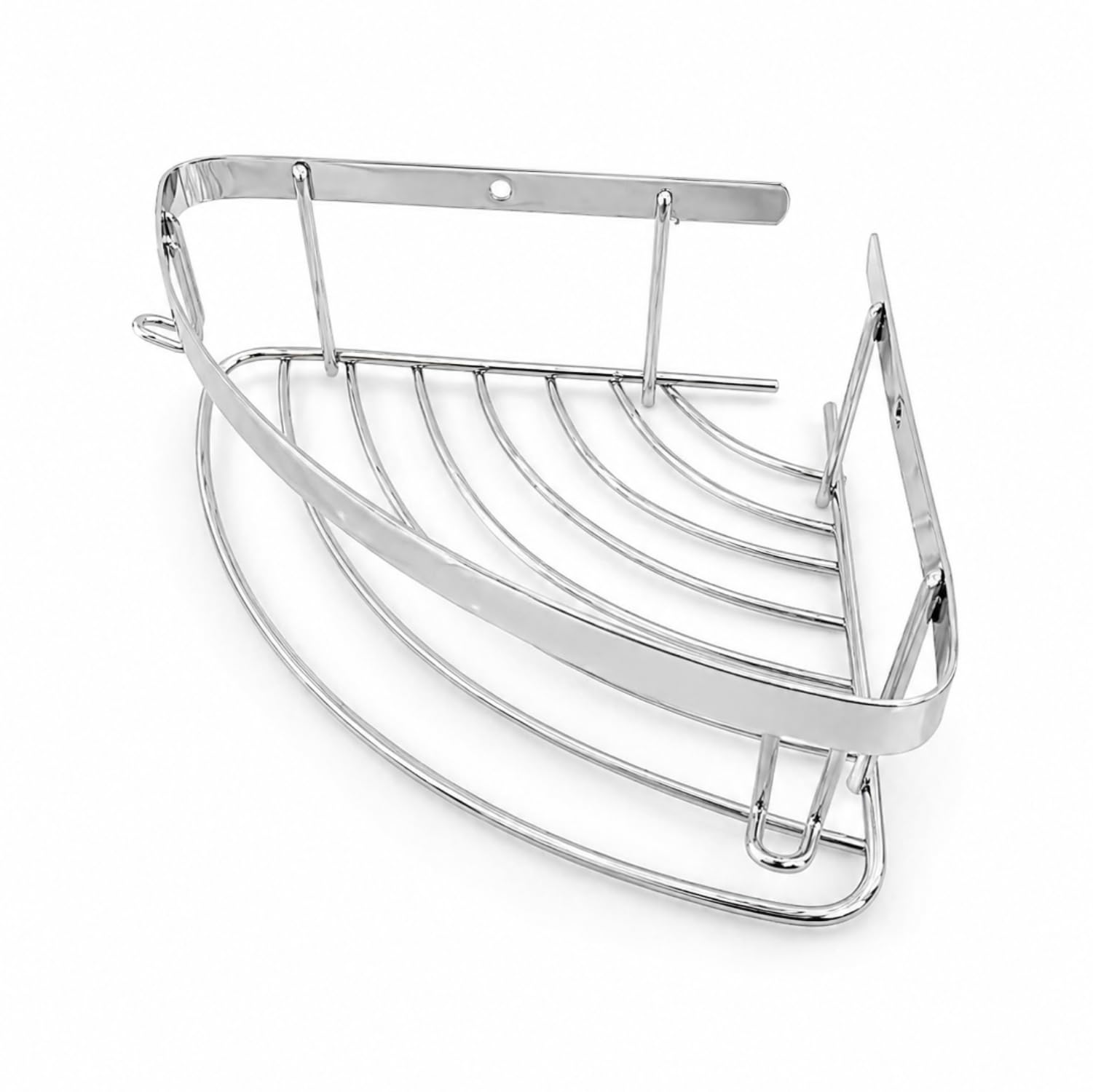 Norm Nil (1 Adet) Tek Katlı Krom Şampuanlık 18x18 cm Vida Dahil Banyo Lavabo Köşe Rafı Metal Tekli