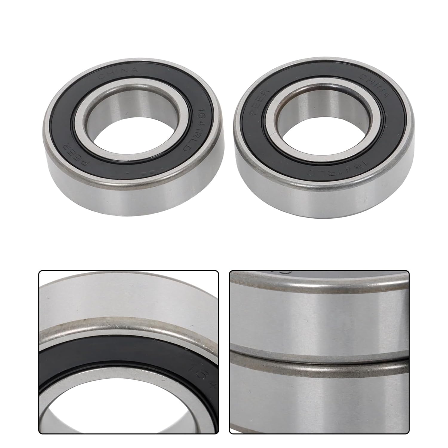 findmall 10 Pieces 1641-2RS Double Rubber Seal Ball Bearing, 1x2x9/16 Inch, Deep Groove Bearings, Pre-Lubricated, Chrome Steel