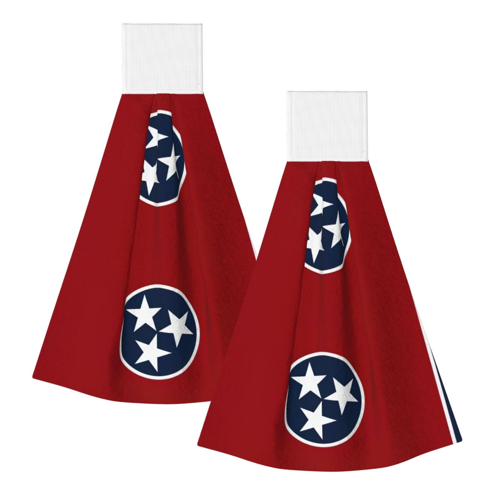 DUWAA Tennessee State Flag Print Hanging Hand Towel Quick Dry Bathroom Towel Soft Kitchen Towel