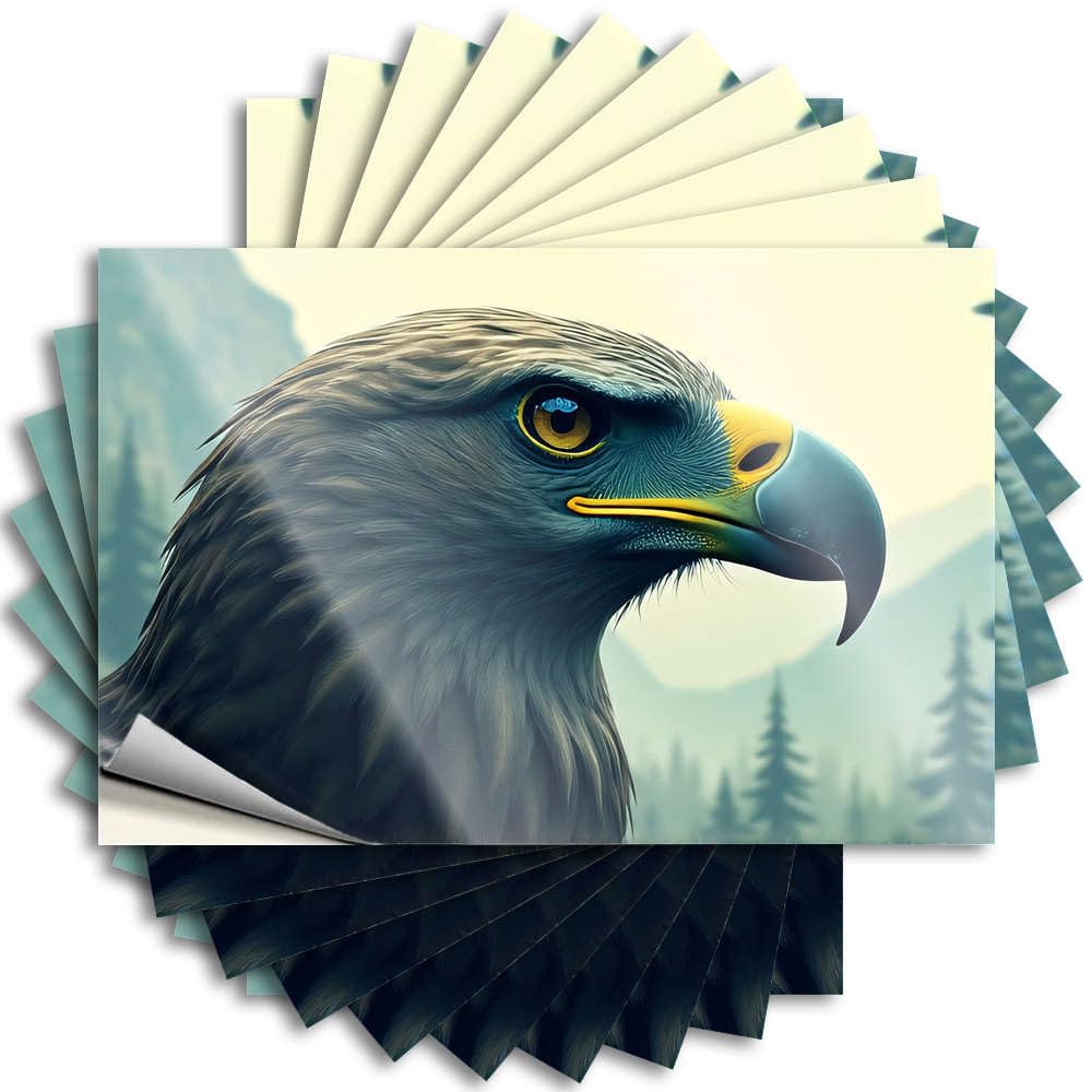 Sticker Camper Van Accessories | Rock Case Eagle's Majestic Gaze in Mountainous Landscape for Travel(8X12CM)