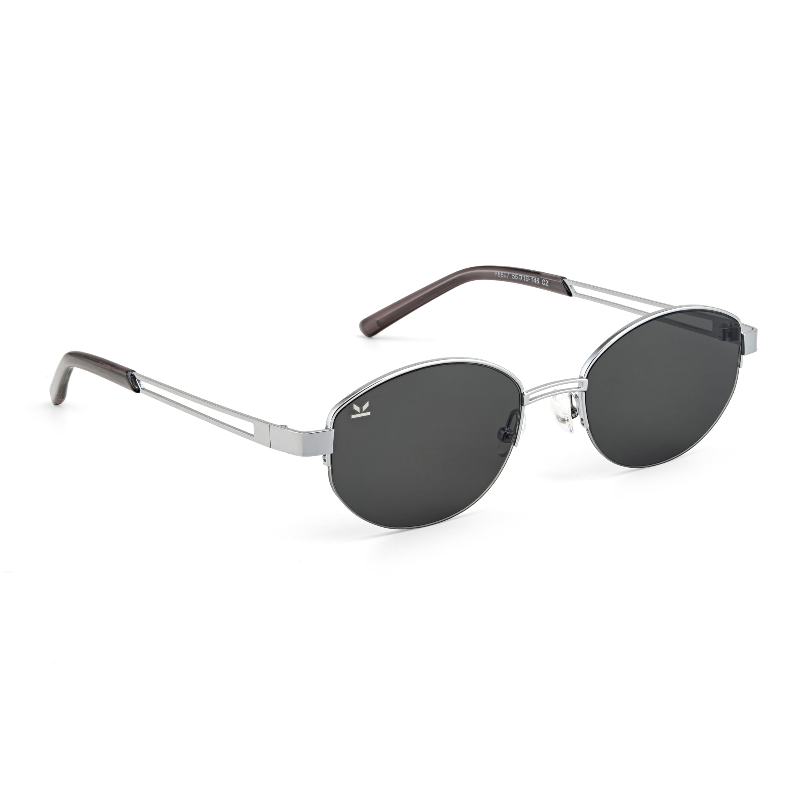perkey Half Rim Stylish Sunglasses | UV Protection | Oval Style | Narrow | Men & Women | Medium | PRKY0022-picture-30