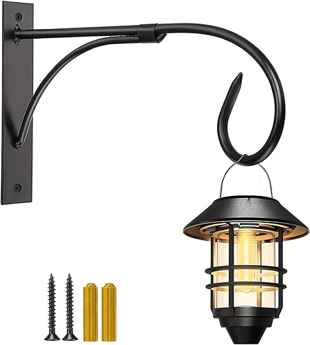 Soporte para colgar plantas de pared, gancho para plantas colgantes de 11 pulgadas, colgador de plantas de metal decorativo rústico resistente para