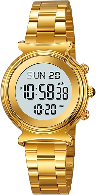 Reloj digital para mujer Reloj de acero inoxidable para mujer Reloj impermeable con fecha y hora dual Reloj de negocios para mujer