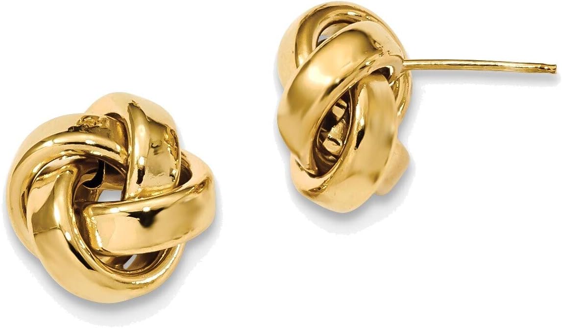 Polished Love Knot Post Earrings in 14K Yellow Gold Chic