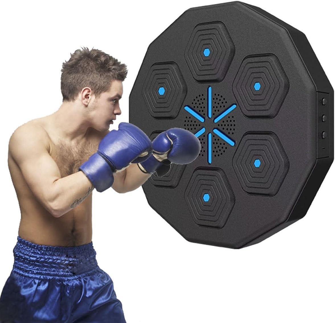 Amazon.co.jp LED照明効果付きスマートボクシングマシン ボクシングパンチングパッド、ポータブルキッズトレーニング機器