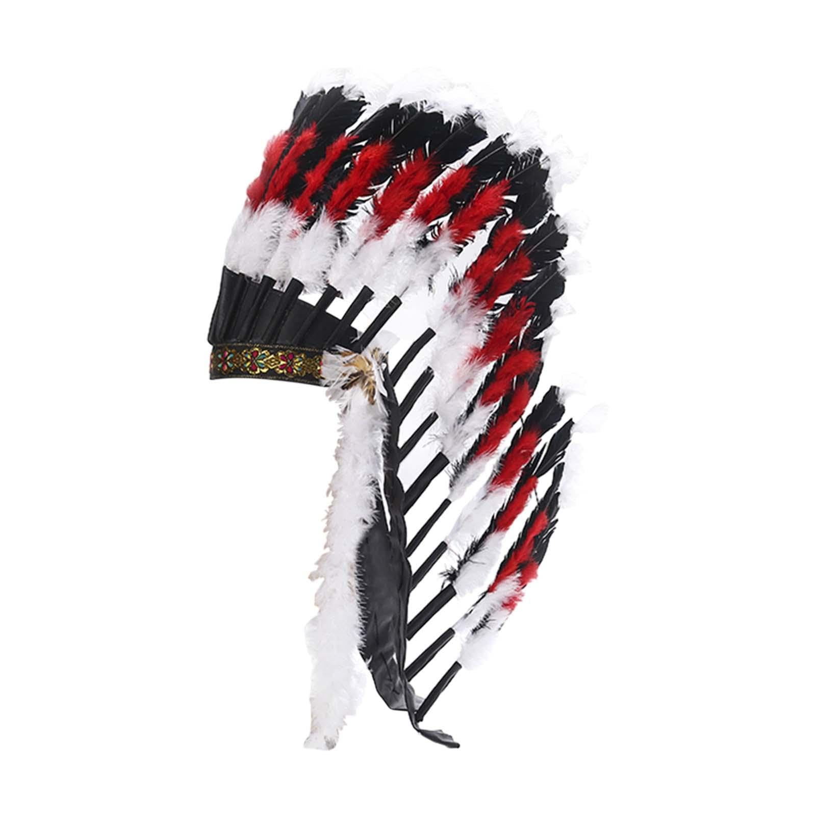 Baoblaze Indian Headdress Feather Headband Festival Headwear American Chief Indian Hat Hair Accessories for Holidays Carnivals Women Men Hat Fascinator,Long,S — image 1