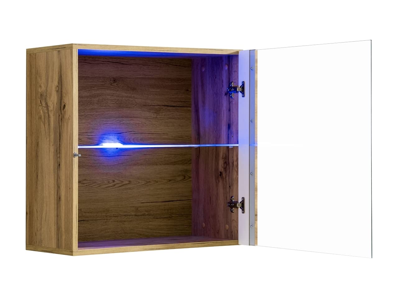 ASM Vetrina Quadrata Switch SW 3 - L60 X P30 X H60 Cm, Legno Con Frontale In PVC E Antine Push-Click - 2