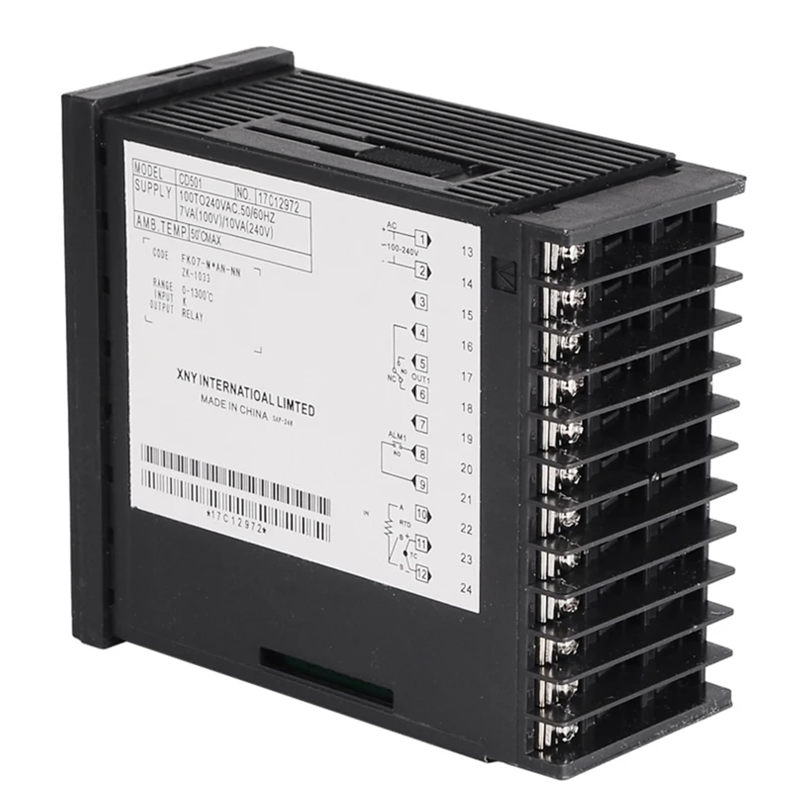 CD501 Cyfrowy regulator temperatury PID 96x48mm, czujnik sygnału wejściowego termopara K, wyjście przekaźnikowe