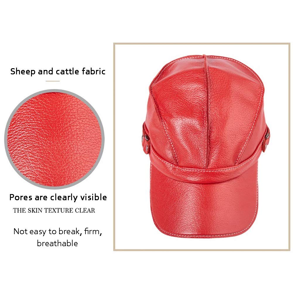 G&F Unisex Pelle Vera Cappellino Baseball Hiphop Cappello con Incorporato Puro Cotone Traspirante Cintura Sudore Inverno