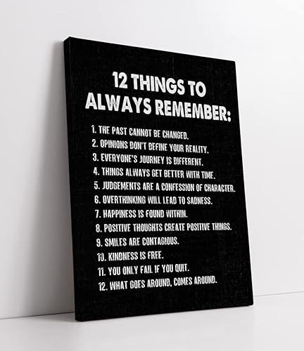 LiTiu Inspirational Motivational Quotes 12 Things to Always Remember Black