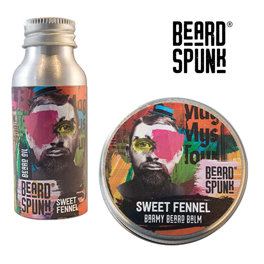Beard Spunk ® SWEET FENNEL Beard Balm 30ml & SWEET FENNEL Beard & Moustache Oil 50ml.