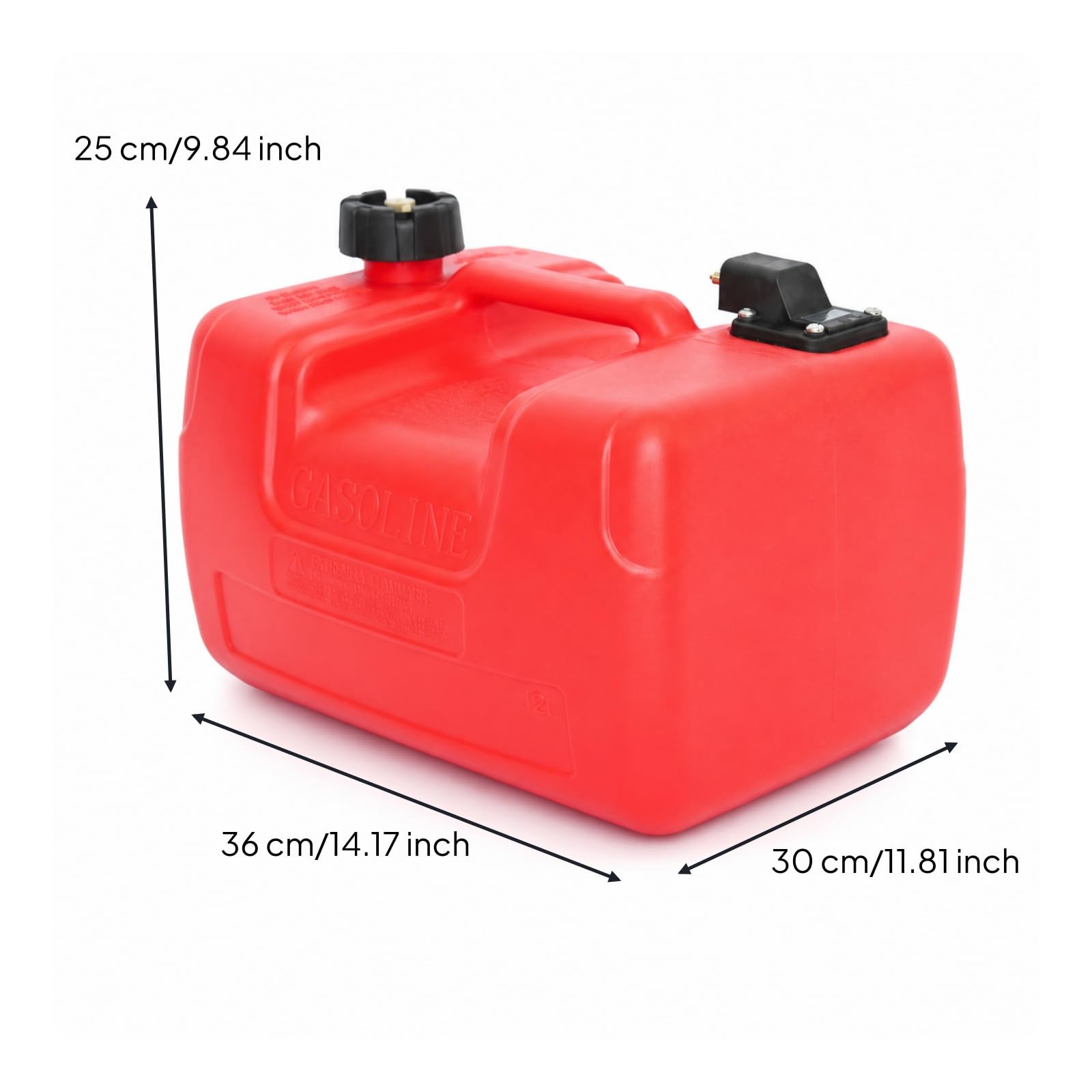 Colcolo Serbatoio Carburante Motore Marino Serbatoio Esterno Serbatoio Portatile Serbatoio Benzina Contenitore in Plastica Corpo Robusto Chiusura Sicura , 12 Litri
