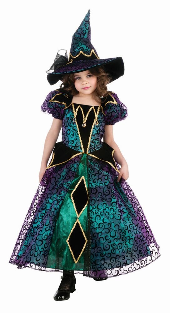 Kostüm Hexe Halloween Hexenkleid mit Hexenhut Kinderkostüm Karneval (M)
