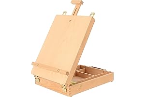 Crayola Art Supplies Box Easel Sketchbox - Adjust Wood Tabletop Easel for Drawing, Sketching
