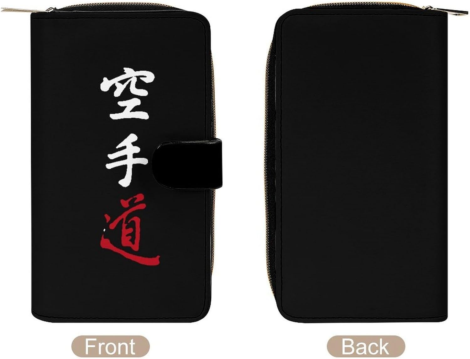 Karate Do Kanji Calligraphy Women's Long Wallet Leather Large Capacity Wristlet Clutch Purse Wallets