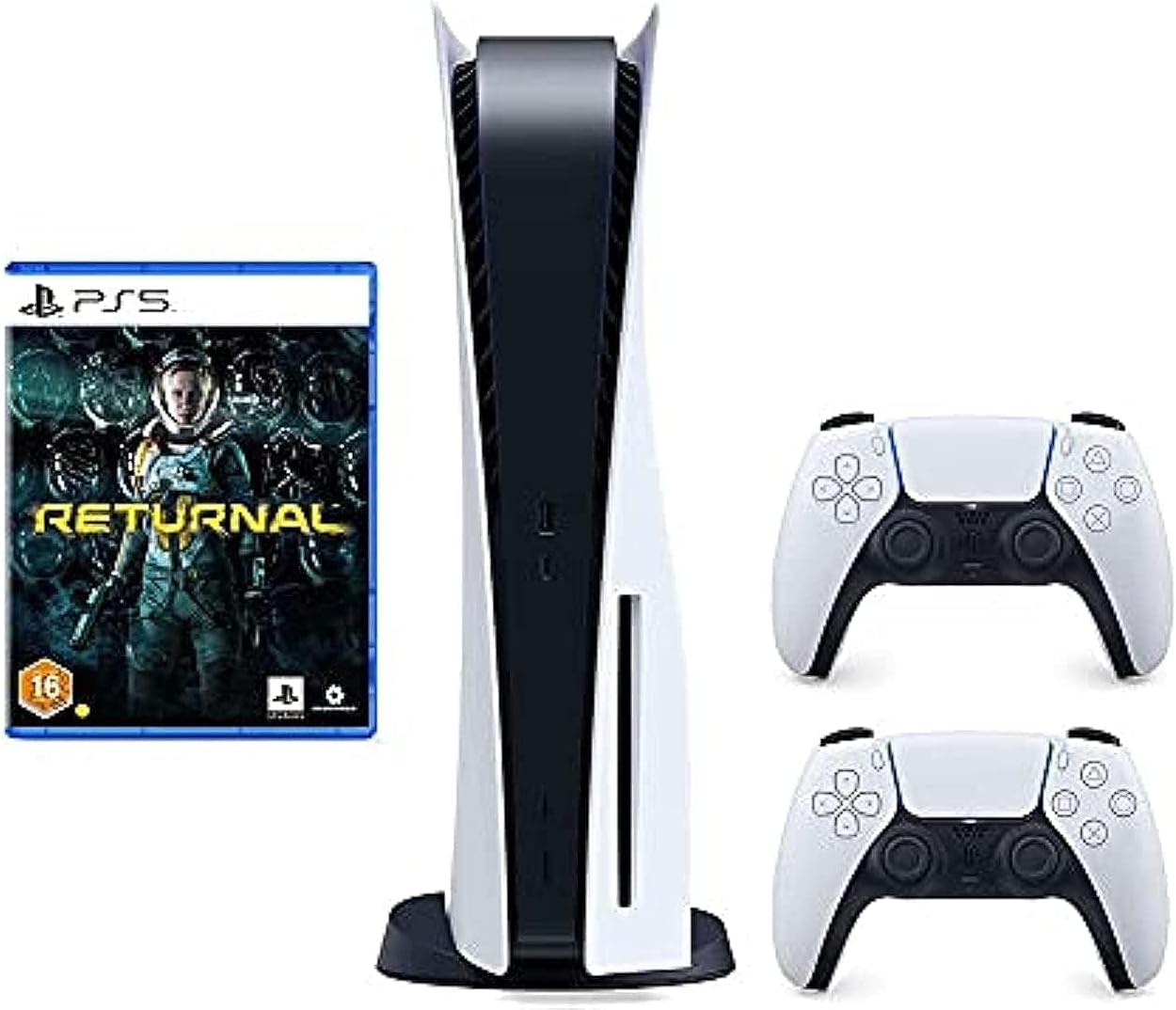 PlayStation 5 Disc Console Bundle with Extra DualSense Controller White and PS5 Returnal Game (UAE Version)