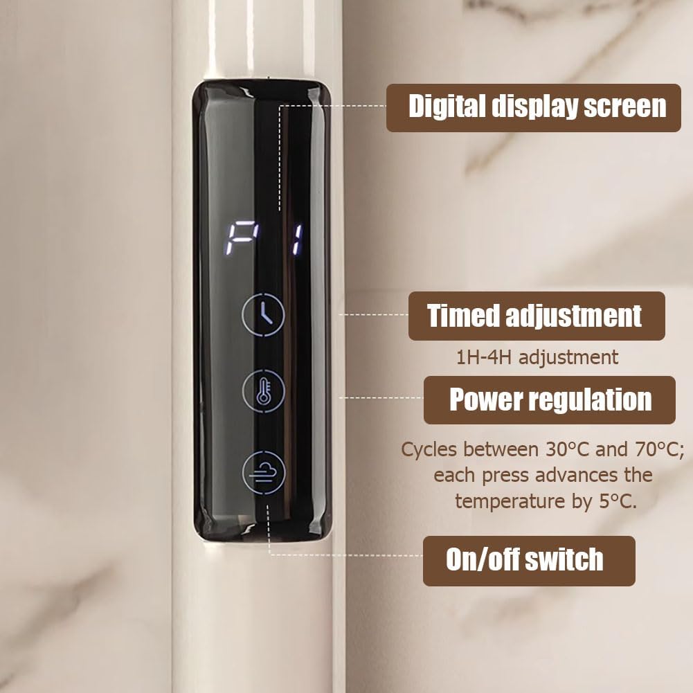 Large Freestanding 8 Bars Heated Towel Rack,4.9FT Towel Drying Shelf for Bathroom,Electric Towels Warmer with LED Display,Timer & Adjustable Temperature