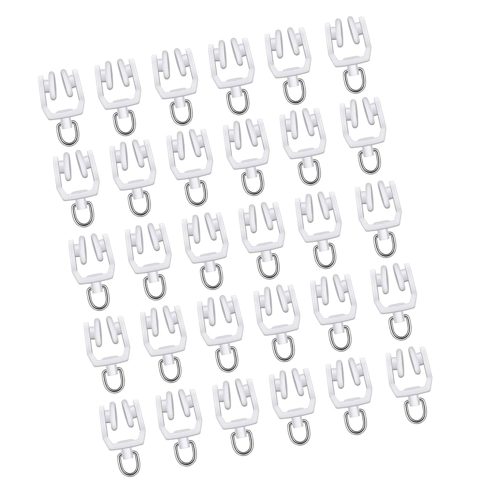 30pcs Curtain Track Rollers Hook Lightweight & Flexible Noise Reductions Track for Long Terms Sliding Drapery Rails Glides