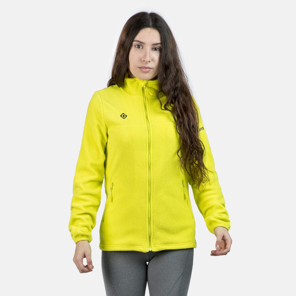 Izas PADRU W Chaqueta de Forro Polar Deportivo para Mujer. Tejido Perchado, Cuello Alto y Bolsillos con Cremallera. Manga Sentada