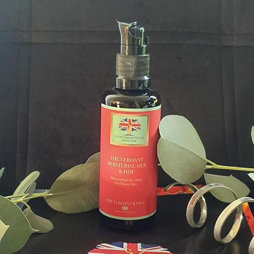 Bourne Beauty The Verdant Moisturise-Her & Him 50ml Unisex Face Moisturiser with Rice Bran and Jojoba Oils for Soft, Radiant-Looking Skin, Travel-Friendly Pump