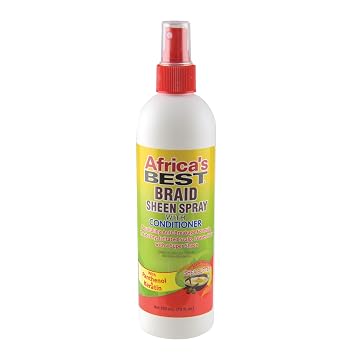Africas Best Braid Sheen Spray With Conditioner, 12 Ounce, Green, 1-102-12-1243-01