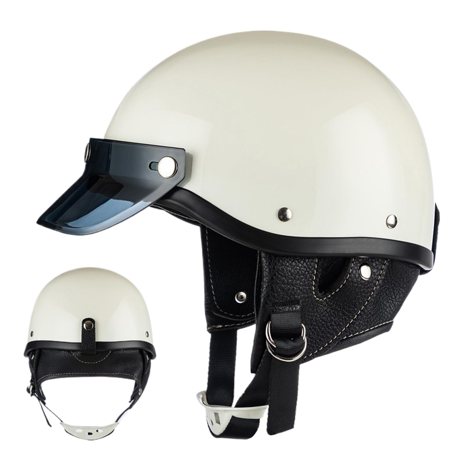 Casco da moto da uomo a mezza calotta