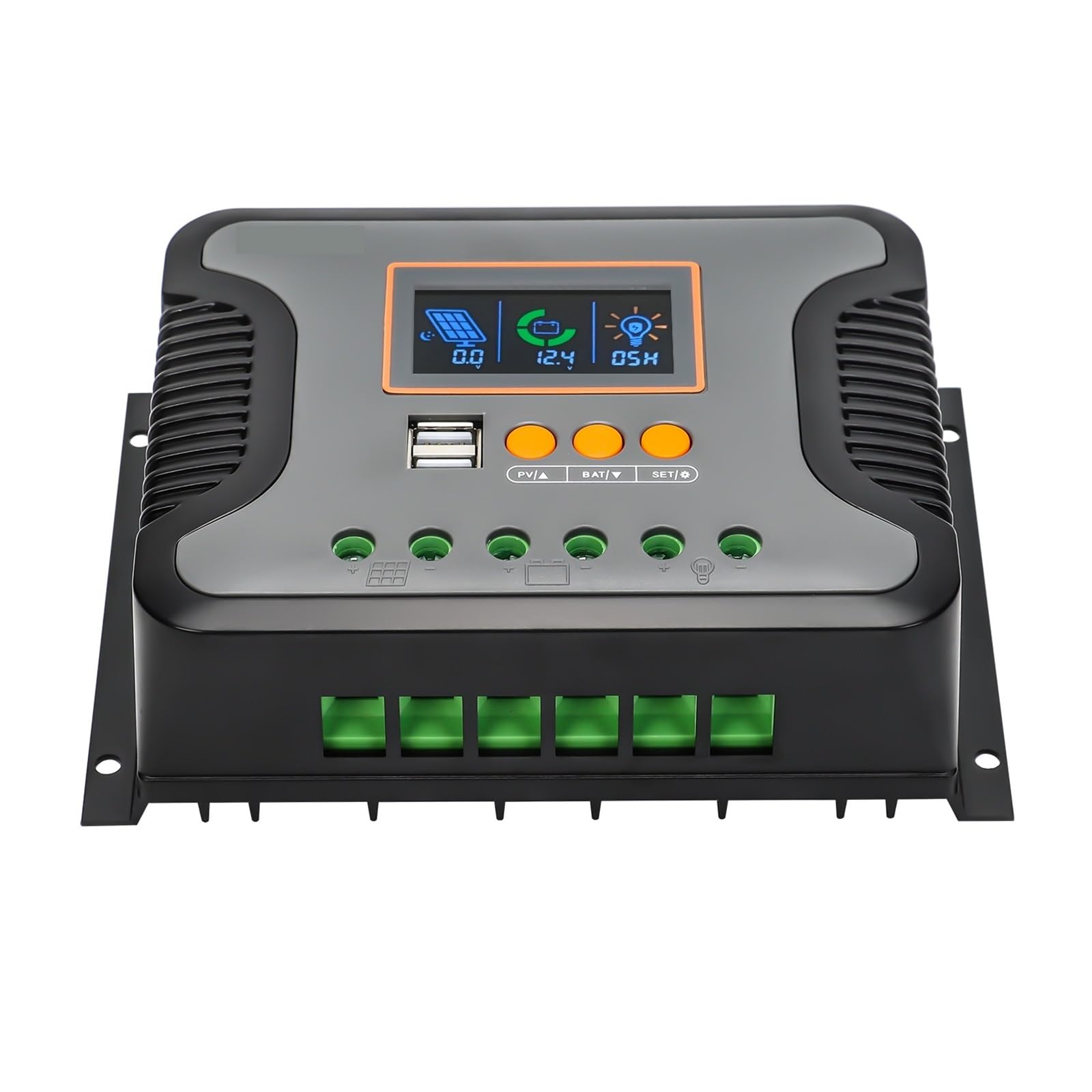 Controlador Automático De Carga Solar PWM 30 A, 60 A Y 80 A, 12 V/24 V/36 V/48 V, Regulador Descarga, Batería Dual(30A PWM controller)