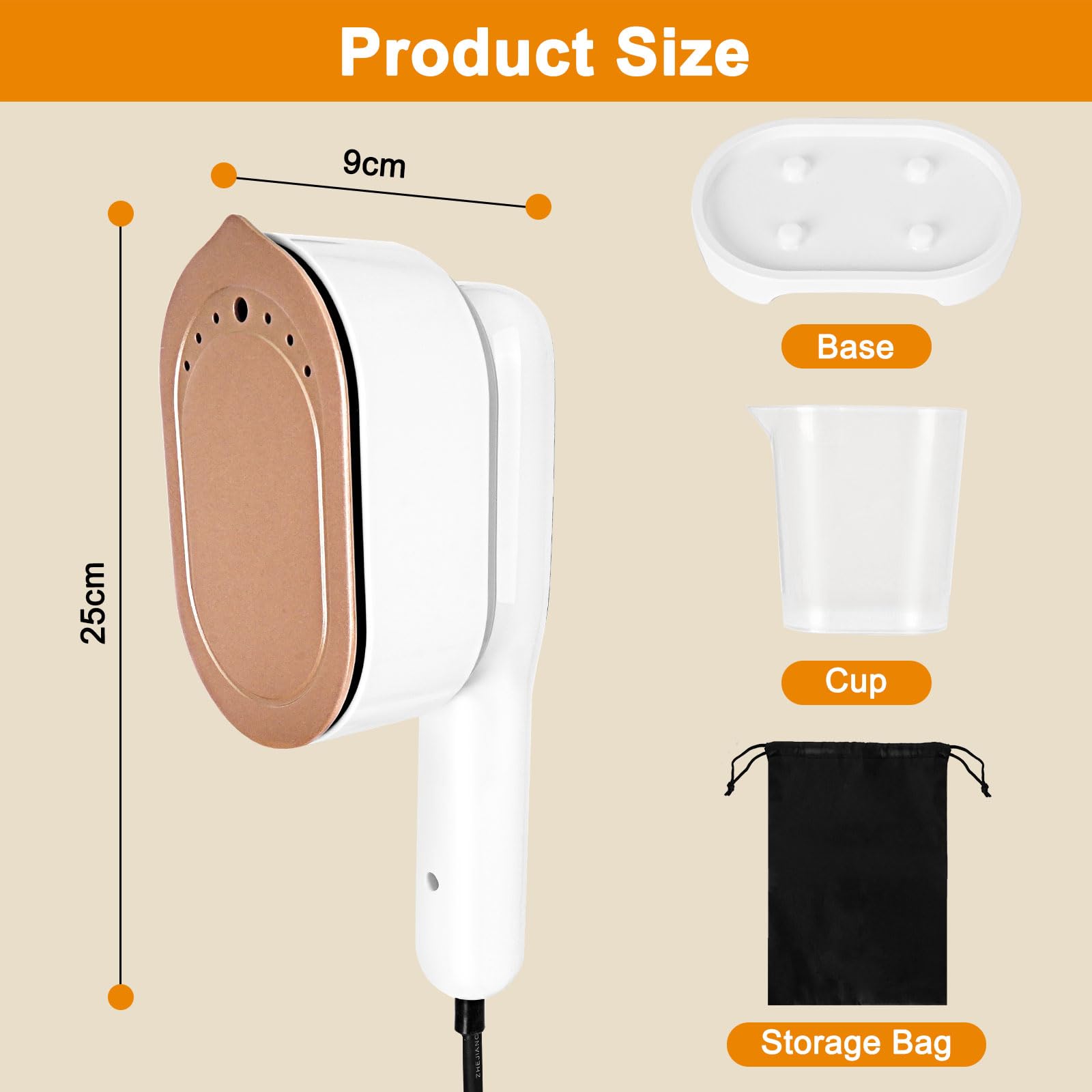 Mini Macchina Da Stiro Portatile, Pieghevole Ferro da Stiro da Viaggio con 100ml Capacità 2 In 1 Generatore di Vapore 5 Modalità Intelligenti 1000W Stiratrice Elettrica con Borsa per Viaggi e Casa
