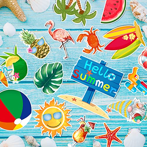 Summer Beach Magnetic Refrigerator Decoration Car Magnets 22 Pcs, Decorative Tropical Hawaiian Luau Door Stickers Fridge Protector Car Decals, Palm Tree Pool Mailbox Cruise Door Decors (Beach) #TOP3