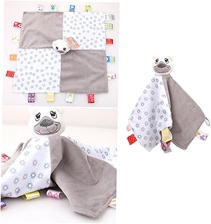 Hohopeti Toalhas De Bebê Panos De Banho De Musselina Toalha Calmante Para Bebê Toalha Calmante Infantil Animal Chocalho Urso Toalha Calmante Boneca Calmante Apaziguar Toalha De Bebê