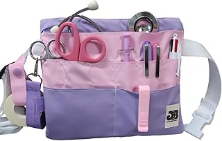 Bolsa de cintura organizadora multiusos GALBA Artesanato têxtil para enfermeiros, TCAE, veterinária, farmácia, trabalho e muito mais, feita à mão em Espanha, grande capacidade e design ergonómico asas