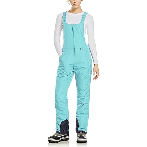 TSLA Women's Winter Snow Bibs, Waterproof Insulated Snowboard Overalls, Ripstop Ski Pants