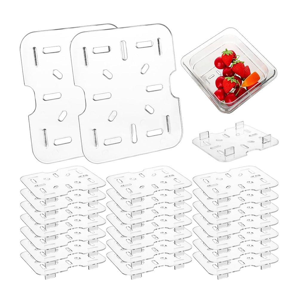 CTRLZS 24 Pcs Plastic Drain Shelf Grate Acrylic Food Drain Trays for Food Fruit Vegetables Kitchen Restaurant Hotel for Food Fruit Vegetables Sink Teapot