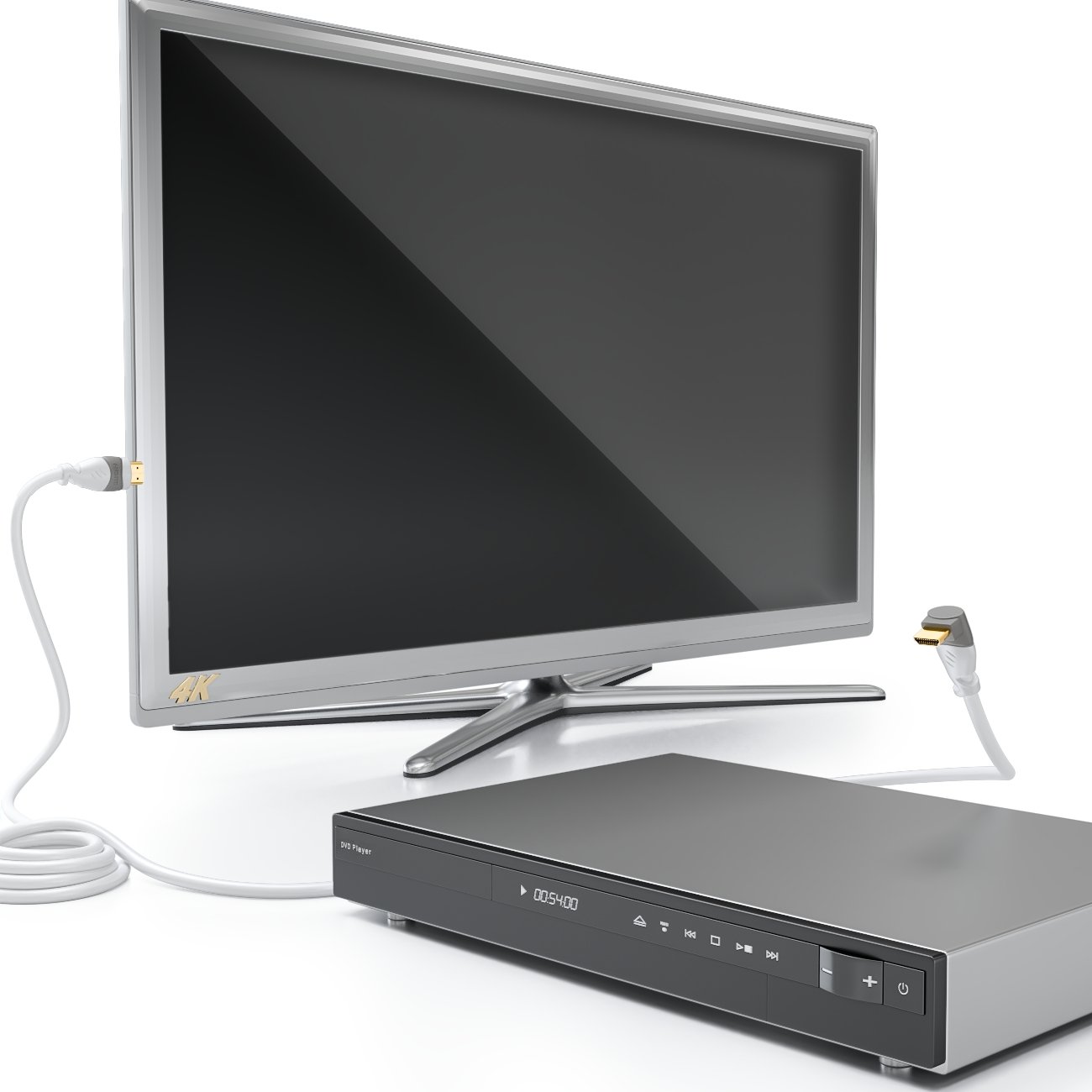 deleyCON 0,5m Cavo HDMI Angolato (Angolo 90°) - UHD 4K HDR 1080p 2160p EARC - per TV, Soundbar, Monitor, PC, Laptop, Proiettore, PS5, Xbox - Bianco