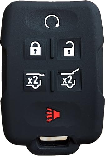 RPKEY Funda de silicona para llavero de entrada sin llave, protector de repuesto para Chevrolet Suburban Tahoe GMC Yukon M3N-32337100 13577766 2015