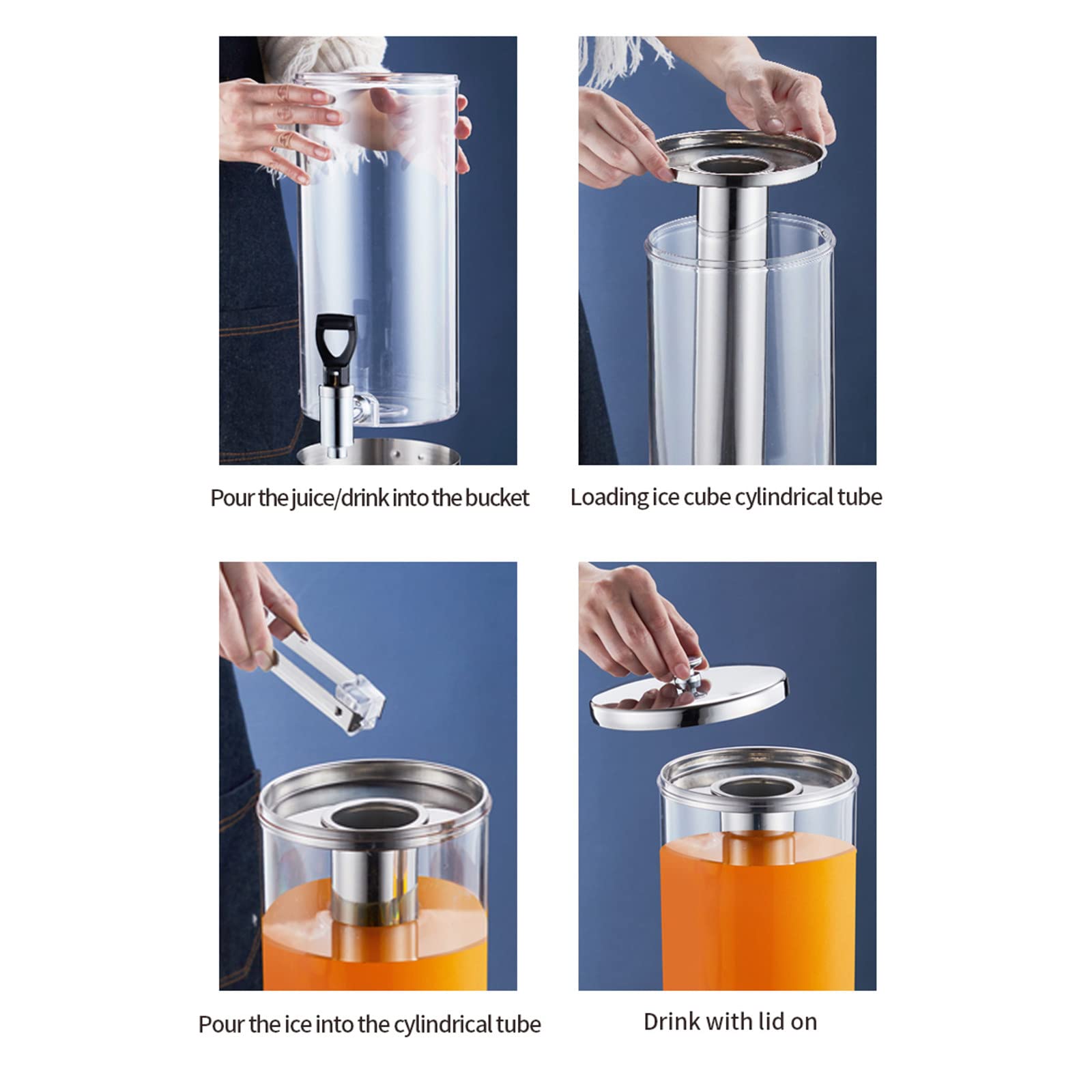 3L/6L In Acciaio Inox Singolo Cilindro Due Cilindri Buffet Bevanda Macchina Doppio Rubinetto Distributore di Bevande Succo Macchina,6L