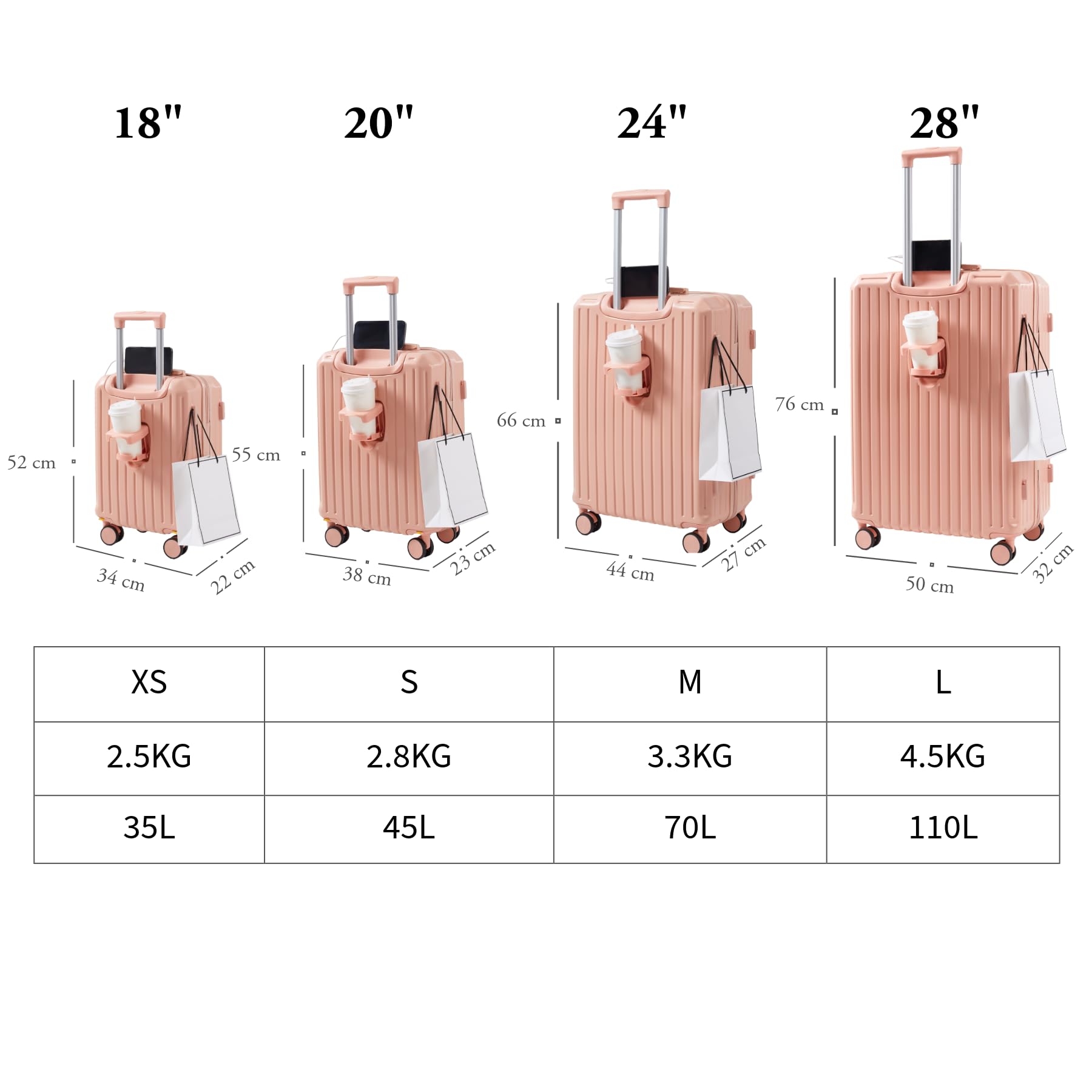 Maleta de Viaje Grande 76x50x32 cm Rígida ABS + PC con Cerradura TSA – Ideal para Facturación 23 kg, Ruedas Giratorias 360º Silenciosas — view 10