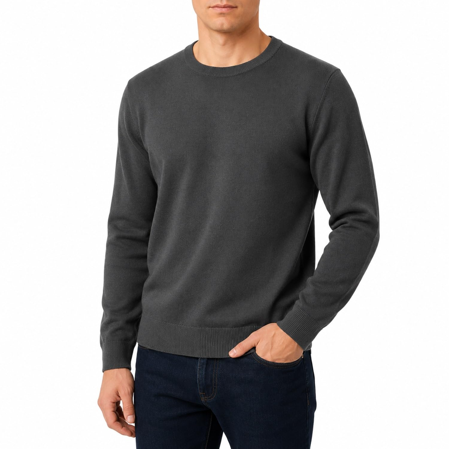 CastlePoint - Men's - Crew Neck Knitted Jumper - Small - Charcoal
