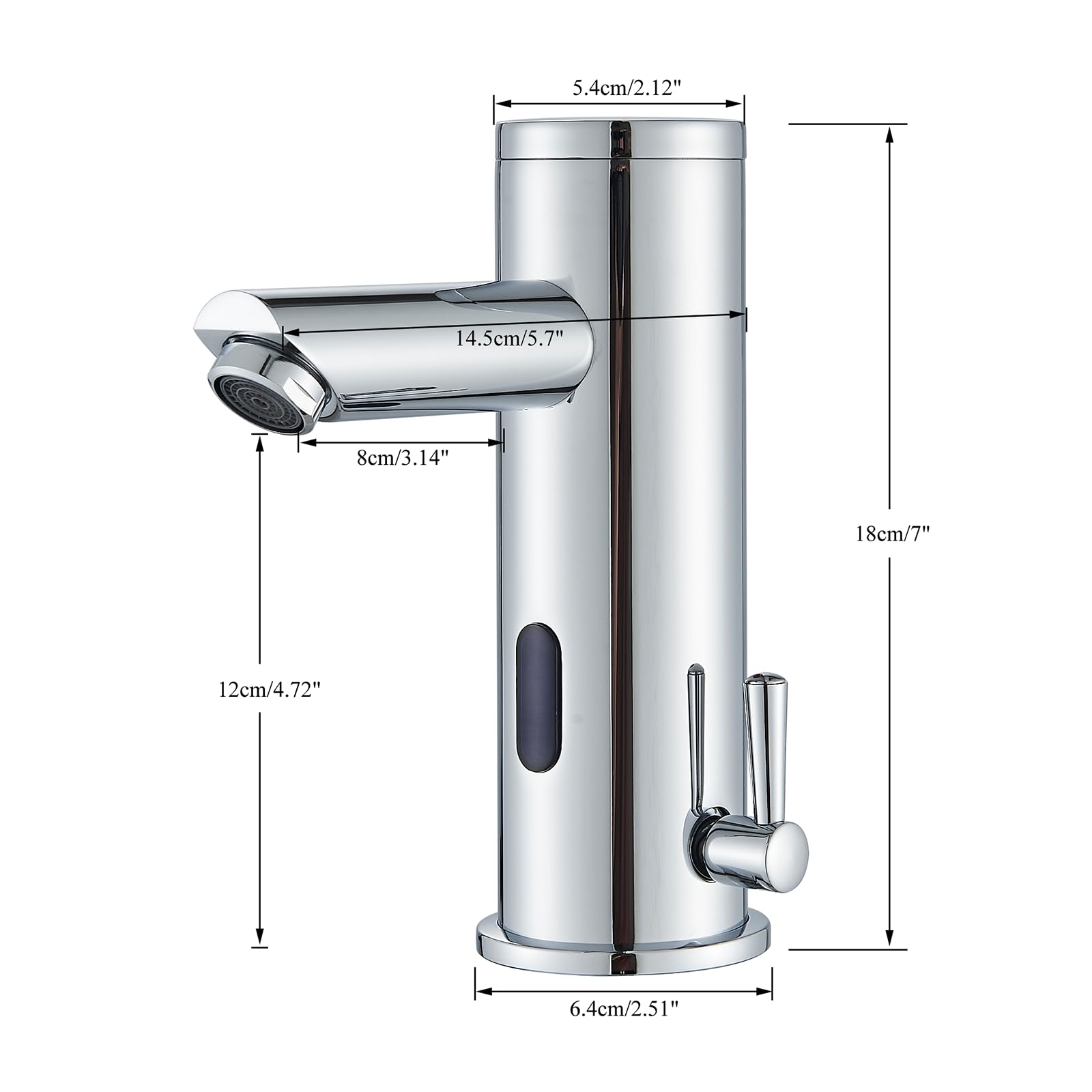 Sensore a infrarossi Rubinetto Bagno Cromo, Automatico Sensore Miscelatore Miscelatore Bagno Schermo Calda Acqua Fredda Miscelatore Rubinetto Rubinetto Lavello